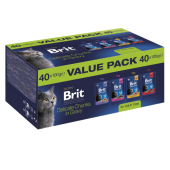 Мокра храна за котки Brit Premium by Nature Delicate Chunks in Gravy – Value Pack  40 x 100 г, 4 вкуса